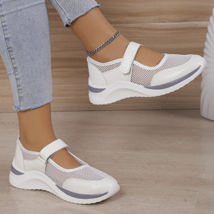 Women's Thick Sole Breathable Velcro Mesh Sneakers