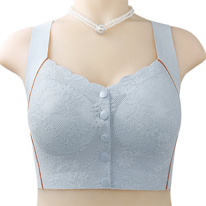 Women's Front Button No Steel Ring Breathable Bra