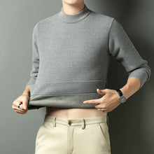 Load image into Gallery viewer, Men Autumn Winter New Solid Color Mock Neck Fleece Sweater
