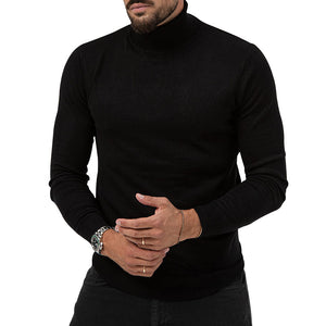 Men's Cotton Blend Turtle Neck Knitted Slim Sweater