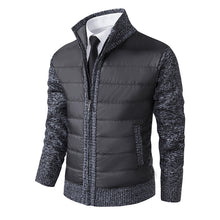 Load image into Gallery viewer, Men&#39;s CardiganFashion Patchwork knitted Zipper Stand Collar Thick Jackets
