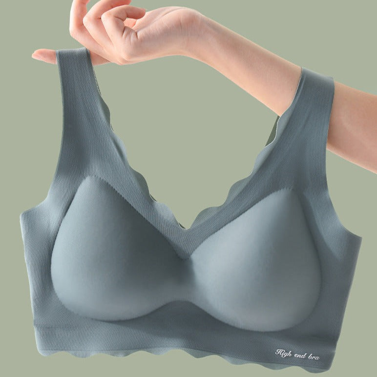 No Wire Ice Silk Seamless Bandeau Push-Up Bra