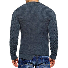 Load image into Gallery viewer, Mens Slim Fit Crew Neck Thick Sweaters Color Block Big and Tall Knit Pullovers
