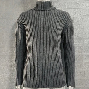 Mens Sweaters Turtleneck Cable Knitted Pullover