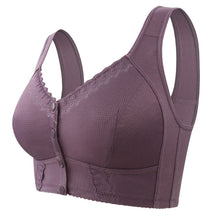 Load image into Gallery viewer, Front-Clasp Soft Cotton Lace Wire-Free Plus Size Bra for Middle-Aged and Elderly
