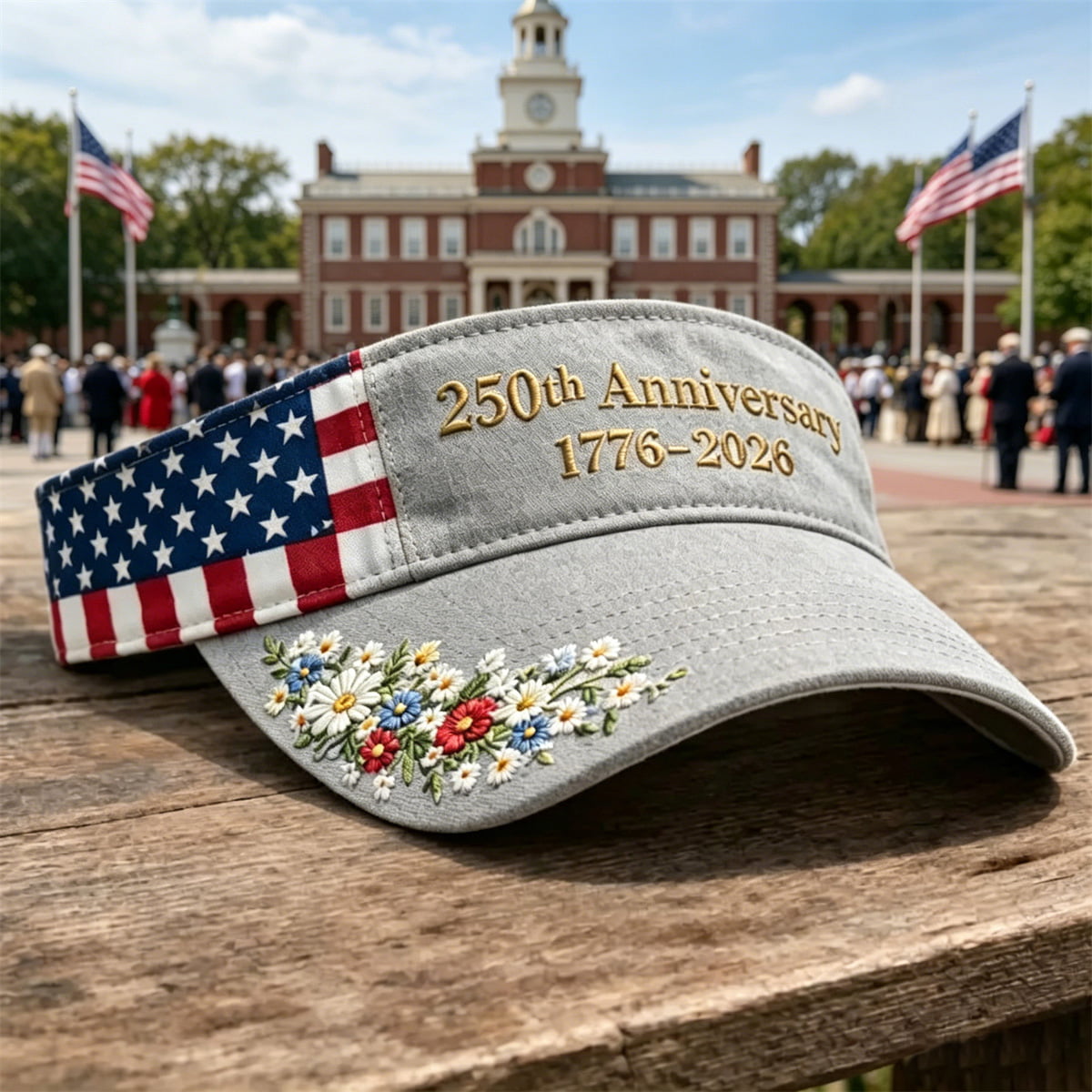 USA 250th Anniversary Embroidered Visor