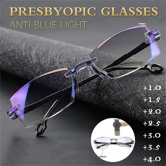 Sapphire High Hardness Anti Blue Light Intelligent Dual Focus Reading Glasses-DE
