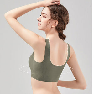 High Support Sports Bra Supportive V-Neck Wireless Sports Bras