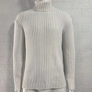 Mens Sweaters Turtleneck Cable Knitted Pullover