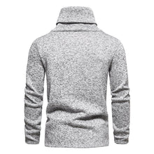 Load image into Gallery viewer, Men&#39;s Ribbed Knit Zipper Plain Stand Collar Pullover Sweater
