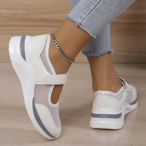 Women's Thick Sole Breathable Velcro Mesh Sneakers