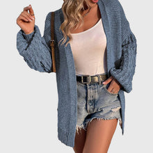 Load image into Gallery viewer, Women&#39;s Winter Open Front Sweater Cardigan Chunky Long Bishop Sleeve Ribbed Knit Cardigans
