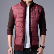 Load image into Gallery viewer, Men&#39;s CardiganFashion Patchwork knitted Zipper Stand Collar Thick Jackets
