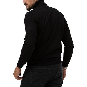 Men's Cotton Blend Turtle Neck Knitted Slim Sweater