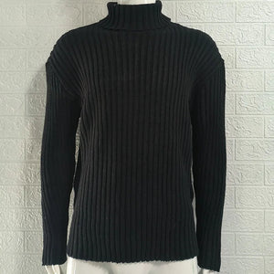 Mens Sweaters Turtleneck Cable Knitted Pullover