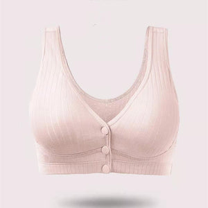 Cotton Breathable Plus Size Front Button Bra