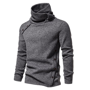 Men's Ribbed Knit Zipper Plain Stand Collar Pullover Sweater