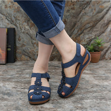 Load image into Gallery viewer, Summer women&#39;s soft sole round toe wedge sandals
