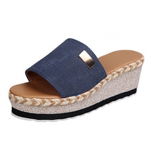 Load image into Gallery viewer, Women&#39;s summer new thick-soled wedge slippers
