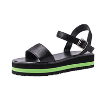 Load image into Gallery viewer, Women&#39;s Color Block Round Toe Buckle Sandals
