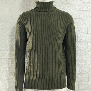 Mens Sweaters Turtleneck Cable Knitted Pullover