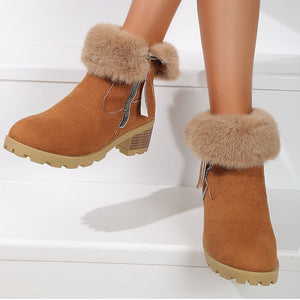 Women's Thick Heel Warm and Comfortable Martin Boots