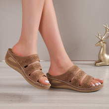 Load image into Gallery viewer, Women&#39;s One Word Open Toe Wedge Slippers
