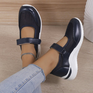 Women's Thick Sole Breathable Velcro Mesh Sneakers