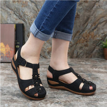 Load image into Gallery viewer, Summer women&#39;s soft sole round toe wedge sandals
