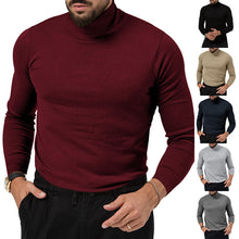 Load image into Gallery viewer, Men&#39;s Cotton Blend Turtle Neck Knitted Slim Sweater
