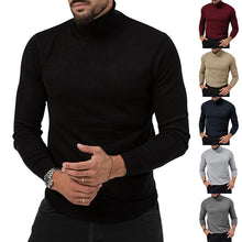 Load image into Gallery viewer, Men&#39;s Cotton Blend Turtle Neck Knitted Slim Sweater
