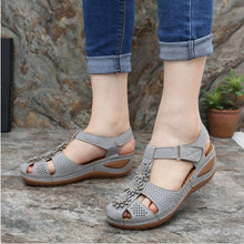 Load image into Gallery viewer, Summer women&#39;s soft sole round toe wedge sandals
