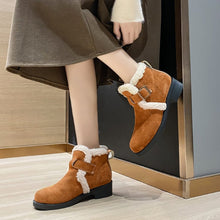 Load image into Gallery viewer, Women&#39;s Cuffed Martin Boots Winter Warm Belt Buckle Snow Boots
