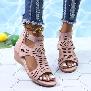 Women's Summer Hollow Wedge Buckle Comfortable Sandals