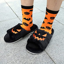 Load image into Gallery viewer, Halloween Jack-O-Lantern Soft Plush Comfort Slippers
