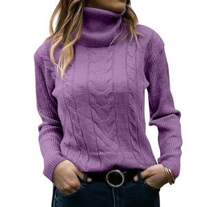 Women's Turtleneck Sweaters 2024 Fashion Long Sleeve Pullover