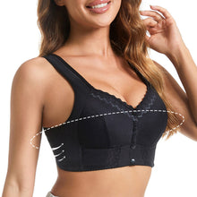 Load image into Gallery viewer, Front-Clasp Soft Cotton Lace Wire-Free Plus Size Bra for Middle-Aged and Elderly
