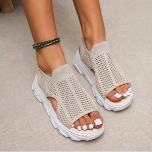 Women's Knitted Elastic Platform Casual Sandals