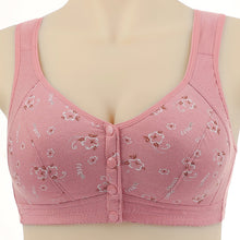 Load image into Gallery viewer, Soft Cotton Unwired Front Button Printed Bra
