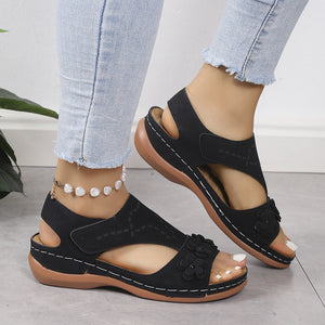 2024 New Retro Casual Flower Wedge Women's Sandals