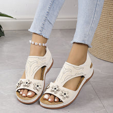 Load image into Gallery viewer, 2024 New Retro Casual Flower Wedge Women&#39;s Sandals
