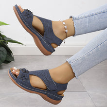 Load image into Gallery viewer, 2024 New Retro Casual Flower Wedge Women&#39;s Sandals
