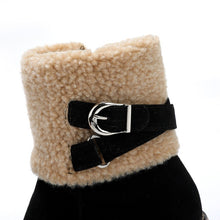 Load image into Gallery viewer, Women&#39;s thick heel leather buckle warm boots
