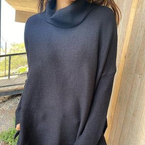 Soft Cotton Stand Collar Large Size Long Sleeve Tops Ladies Jumper Loose Tunic Casual T-Shirts