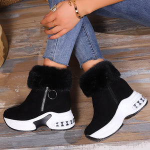 Short-calf suede warm and height-increasing cotton boots