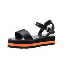 Load image into Gallery viewer, Women&#39;s Color Block Round Toe Buckle Sandals
