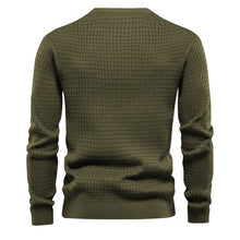 Load image into Gallery viewer, Mens Autumn And Winter Casual Loose Knitted Checkered Round Neck Hatless Versatile Long Sleeve Sweater
