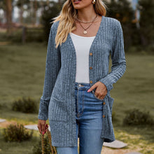 Load image into Gallery viewer, Sweaters for Women Cardigan Dressy Solid Open Front Long Knited Cardigan Sweater Fashion Loose Fit Coat Tops
