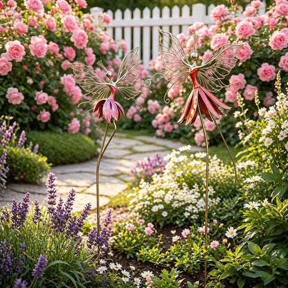 Whimsical Fairy Blossom Garden Stake