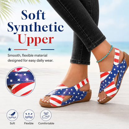 USA 250th Anniversary Patriotic Platform Women Sandals